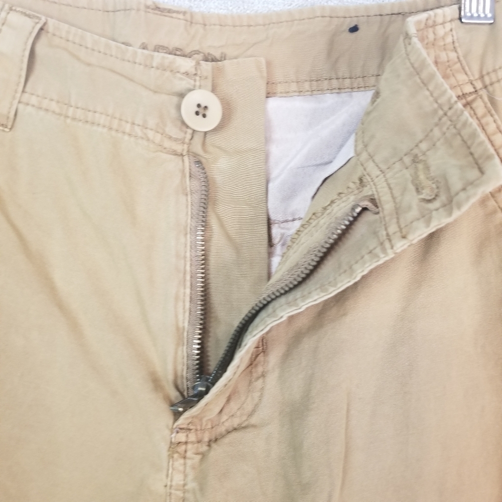 Carbon Men Sz 30 (30x13) Cargo Short Longer Length Khacki Thin Light School (764 - Picture 6 of 13